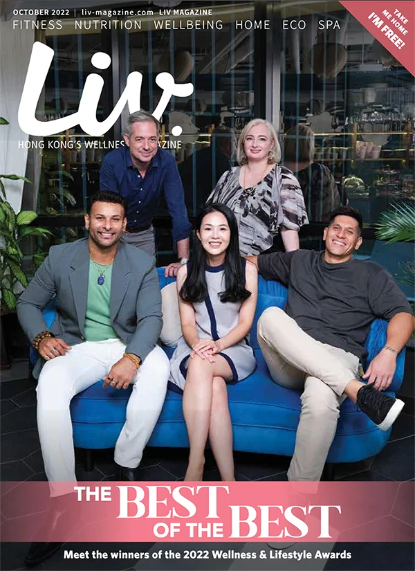 Magazine Cover Liv Magazine Wellness Lifestyle Awards 2022 Damien Mouellic Osteopath and Dino Hira Meditation