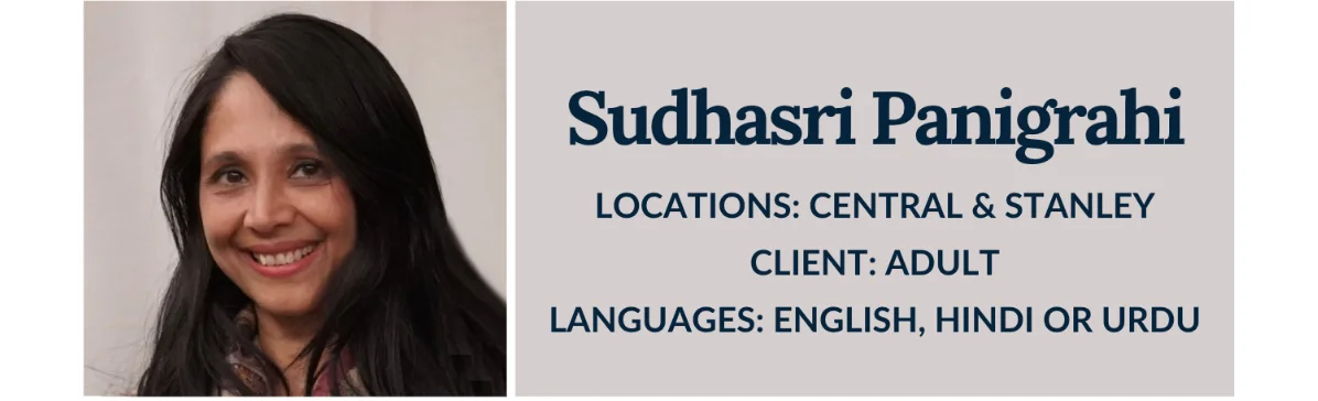 Sudhasri Panigrahi Couples Counsellor Therapist Central and Stanley Wellness