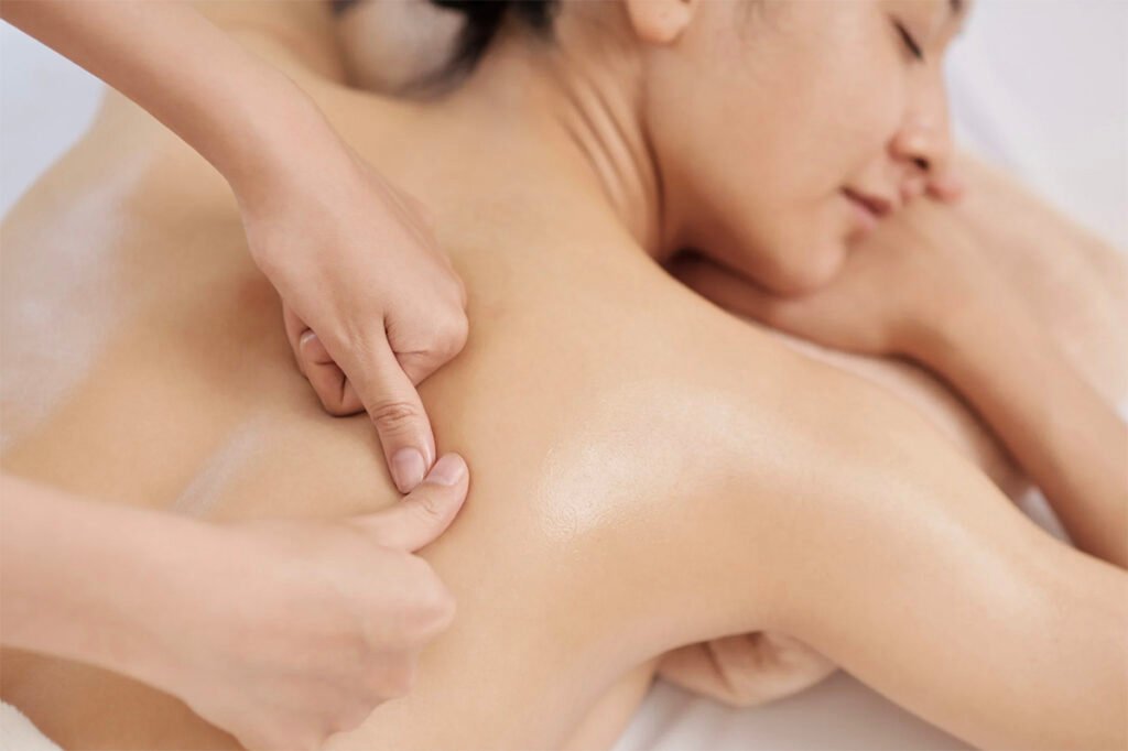 Women receiving a massage