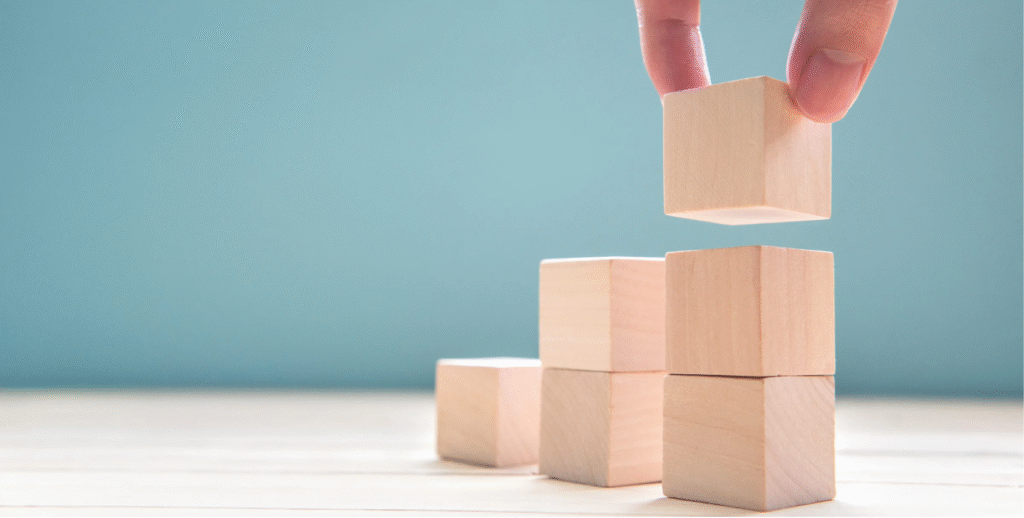 Image of blocks being pilled up